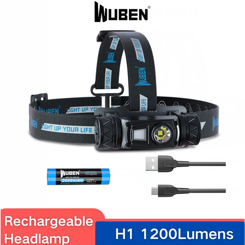 Đèn Pin Đội Đầu WUBEN H1 1200lm Sử Dụng Pin 2600mAH Siêu Nhẹ Có Thể Sạc Lại