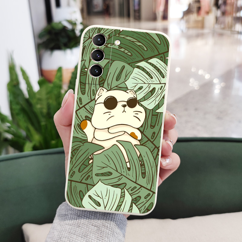 Ốp Điện Thoại Họa Tiết Mèo Dễ Thương Cho Samsung Galaxy S21 S20 FE Ultra Plus 5G