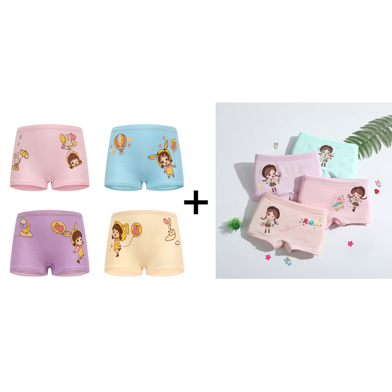 Bộ 8 quần lót boxer cotton SMY mềm mại với họa tiết hoạt hình đáng yêu dùng cho bé gái