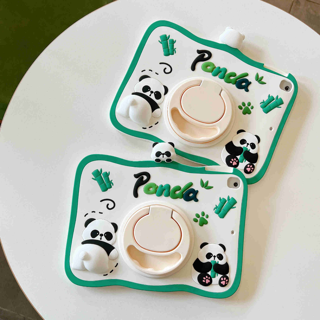 Ốp Máy Tính Bảng Silicon Hình Gấu Trúc Cho IPad Mini 1 2 3 4 5 6 IPad 2 3 4 5 6 IPad Air 4 IPad Pro 10.5 inch Pro 2018 2020 11 inch