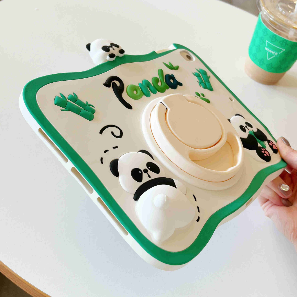 Ốp Máy Tính Bảng Silicon Hình Gấu Trúc Cho IPad Mini 1 2 3 4 5 6 IPad 2 3 4 5 6 IPad Air 4 IPad Pro 10.5 inch Pro 2018 2020 11 inch