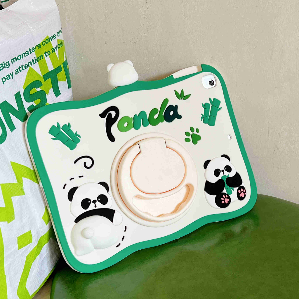 Ốp Máy Tính Bảng Silicon Hình Gấu Trúc Cho IPad Mini 1 2 3 4 5 6 IPad 2 3 4 5 6 IPad Air 4 IPad Pro 10.5 inch Pro 2018 2020 11 inch