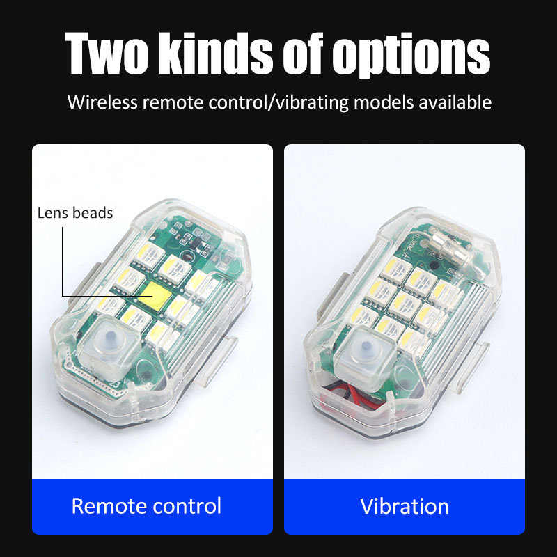 Đèn LED Cảnh Báo Có Điều Khiển Từ Xa 7 Màu Sắc Kèm Sạc Usb Tiện Dụng Cho Xe Hơi / Xe Máy