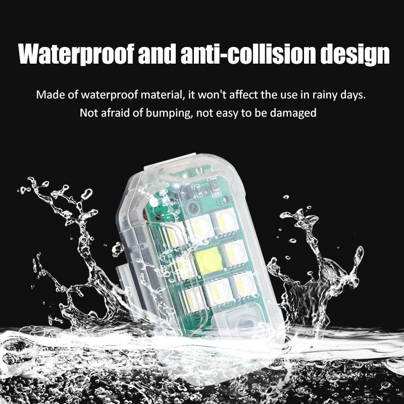 Đèn LED Cảnh Báo Có Điều Khiển Từ Xa 7 Màu Sắc Kèm Sạc Usb Tiện Dụng Cho Xe Hơi / Xe Máy