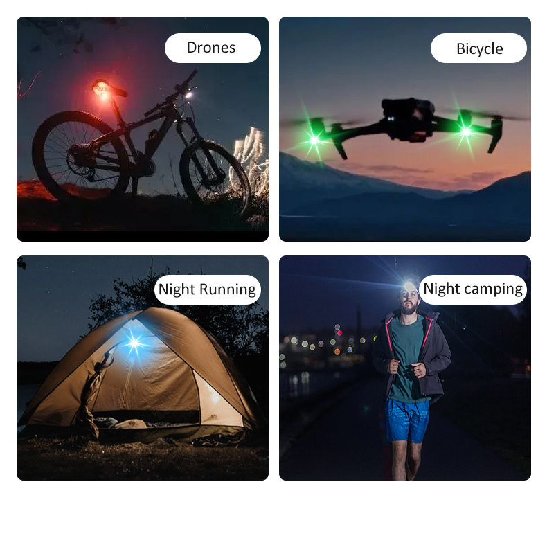 Đèn LED Cảnh Báo Có Điều Khiển Từ Xa 7 Màu Sắc Kèm Sạc Usb Tiện Dụng Cho Xe Hơi / Xe Máy