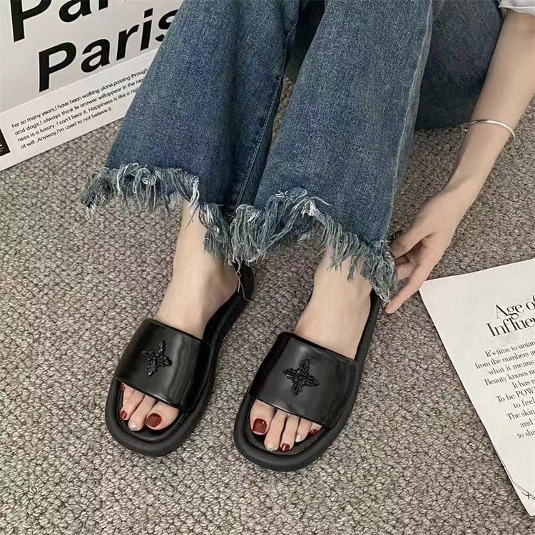 Huaqoo Dép bánh mì guốc dép giày nữ Màu Sắc Đơn Giản Thoải Mái Cao Gót Chống Trơn Trượt dép đế xuồng ins Comfortable Chic Korean Style B28G0RU 37Z230910