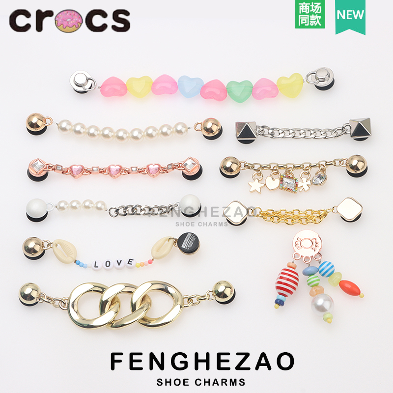 Giá Đỡ Giày Crocs Bằng Kim Loại Chuỗi Xích / Chuỗi Xích Kim Loại Chính Hãng DIY Sáng Tạo Cho Nữ