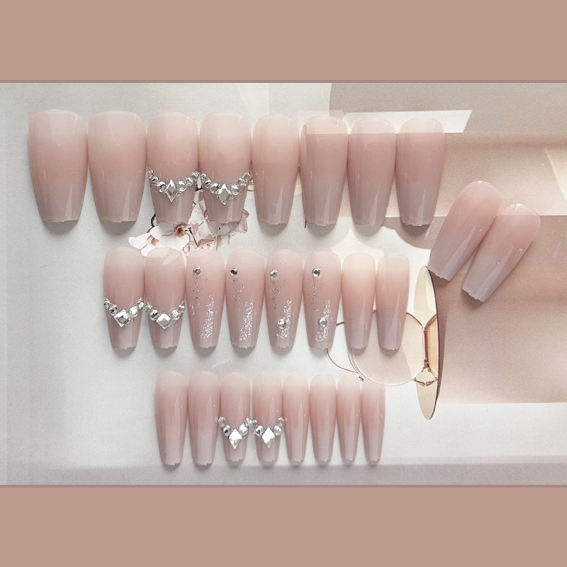 YADORNOS Bộ 24 Móng Tay Giả Đính Đá Nhiều Màu Sắc