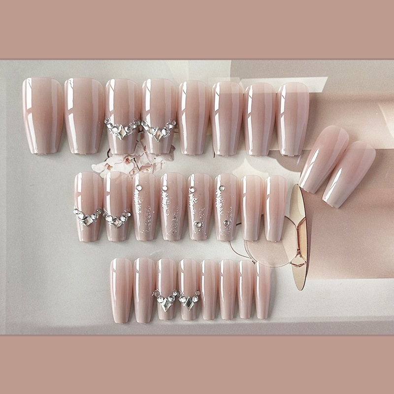 YADORNOS Bộ 24 Móng Tay Giả Đính Đá Nhiều Màu Sắc