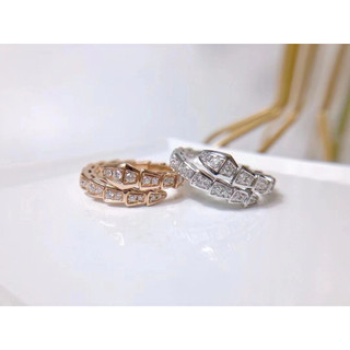 Nhẫn hở mạ bạc 925 hình rắn đính đá thời trang