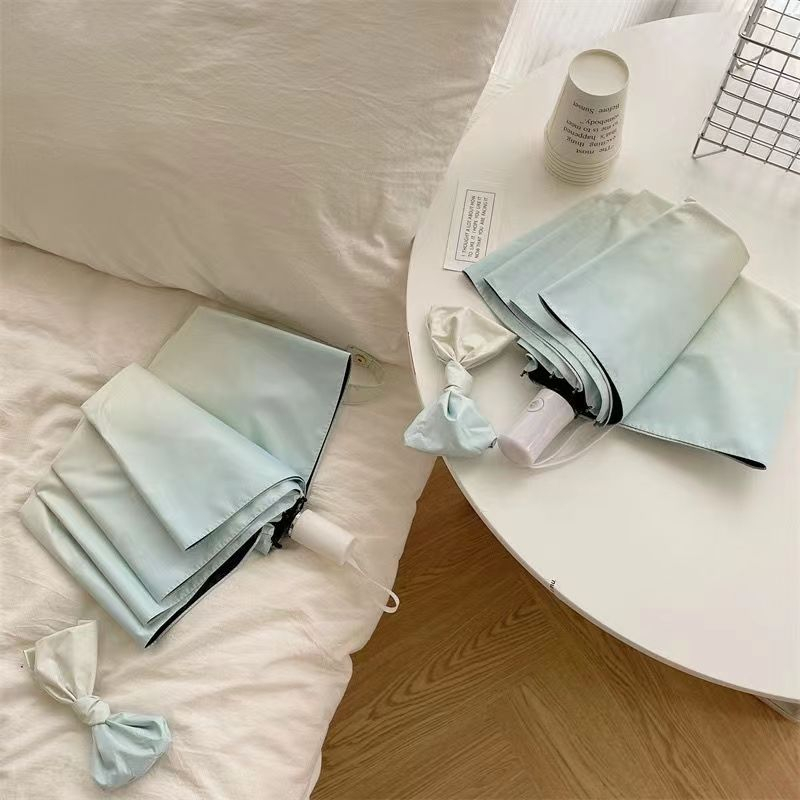Dù Gấp Ba Khúc Bằng Vinyl Che Mưa Nắng Màu Gradient Hai Cách Dùng Cho Nữ