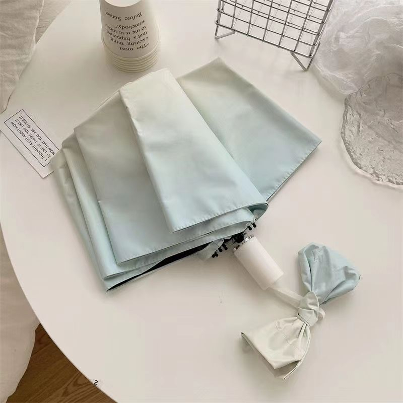Dù Gấp Ba Khúc Bằng Vinyl Che Mưa Nắng Màu Gradient Hai Cách Dùng Cho Nữ