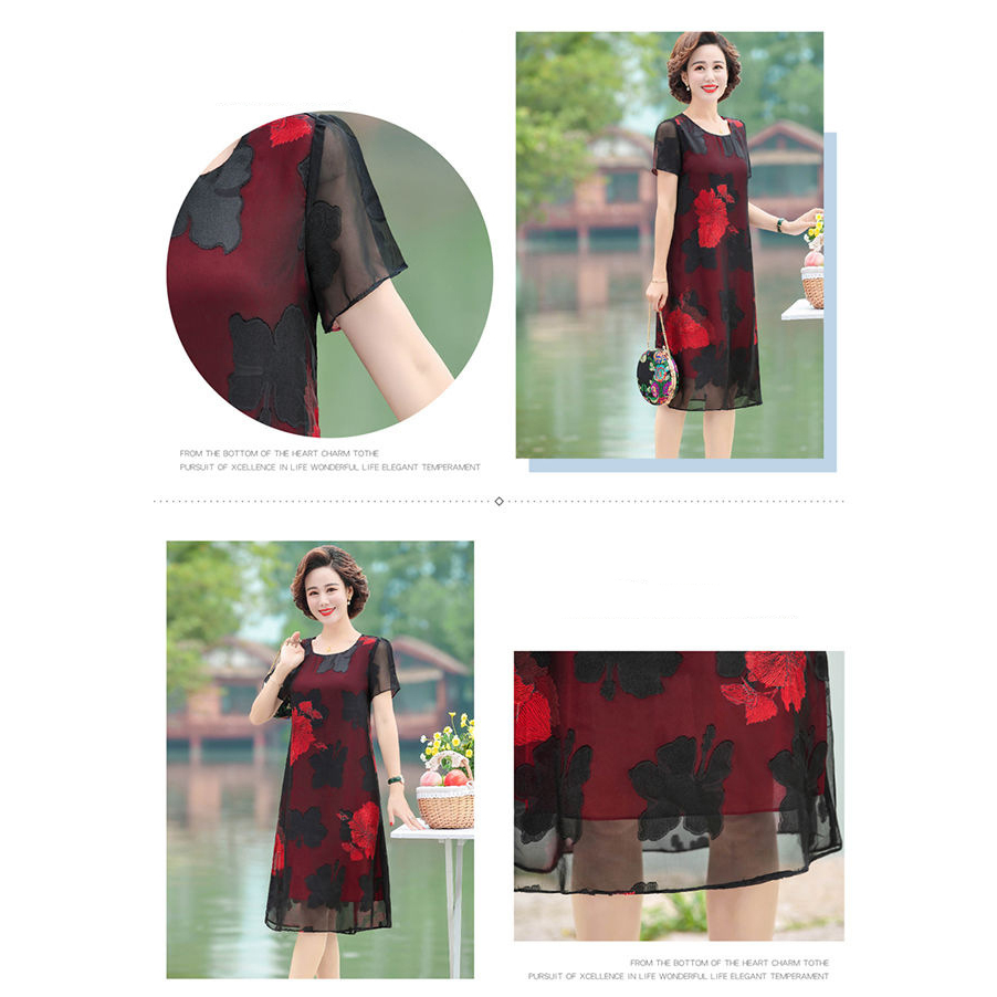 Đầm Midi Tay Ngắn Dáng Dài In Họa Tiết Thời Trang Mùa Hè Xinh Xắn Cho Nữ