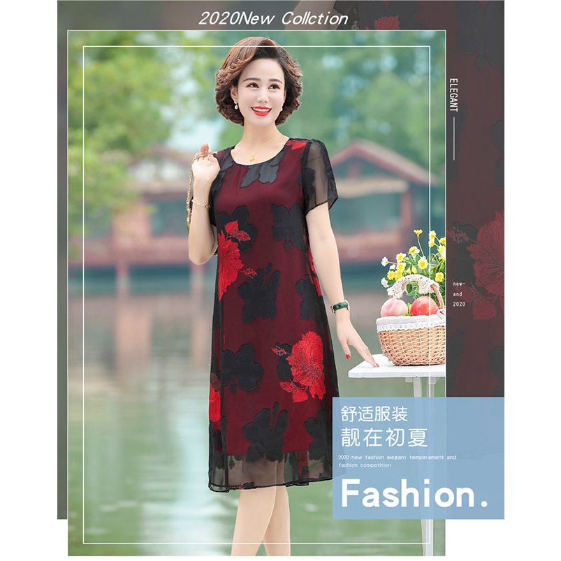 Đầm Midi Tay Ngắn Dáng Dài In Họa Tiết Thời Trang Mùa Hè Xinh Xắn Cho Nữ