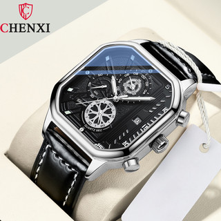 Đồng hồ nam chenxi chống nước với dây đeo da cao cấp