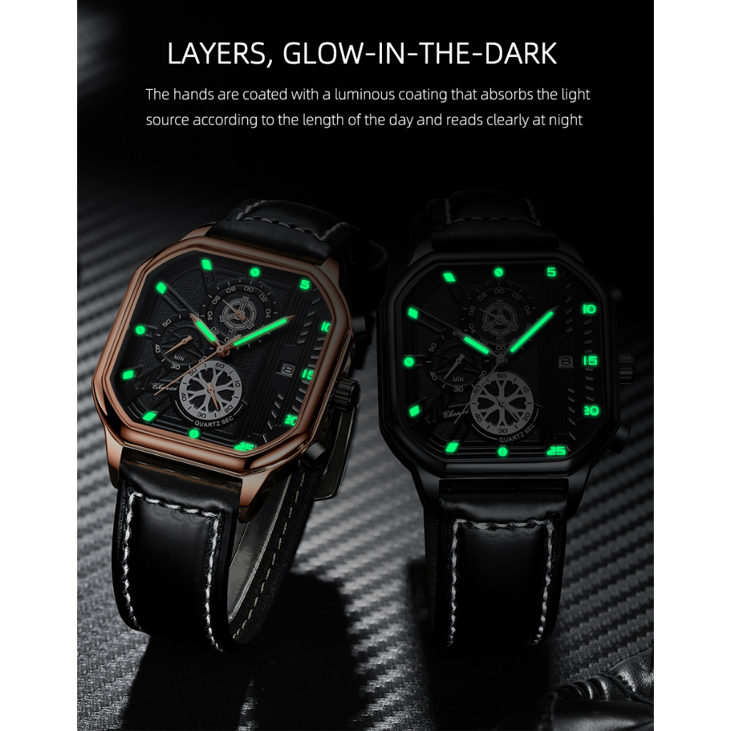 Đồng Hồ Nam CHENXI Chống Nước Với Dây Đeo Da Cao Cấp