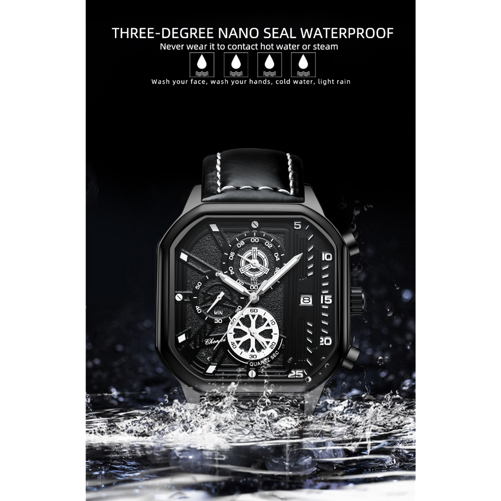 Đồng Hồ Nam CHENXI Chống Nước Với Dây Đeo Da Cao Cấp