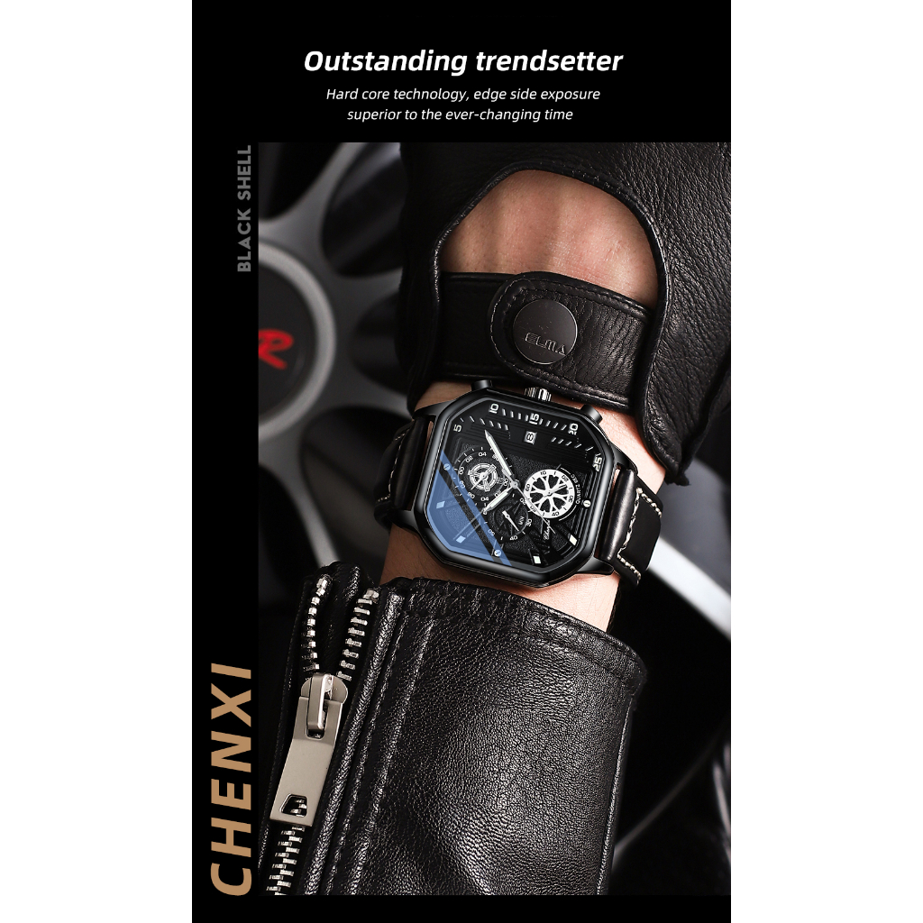 Đồng Hồ Nam CHENXI Chống Nước Với Dây Đeo Da Cao Cấp