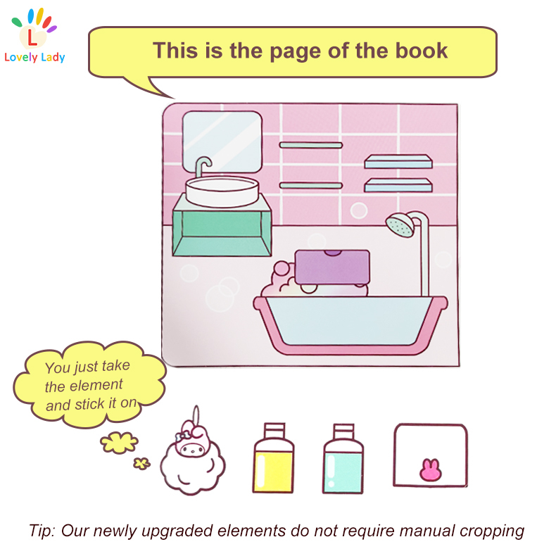 Sách Dán Hình Dán KUROMI My Melody DIY Giáo Dục Theo Phương Pháp Montessori Cho Bé Gái 8-12 Tuổi