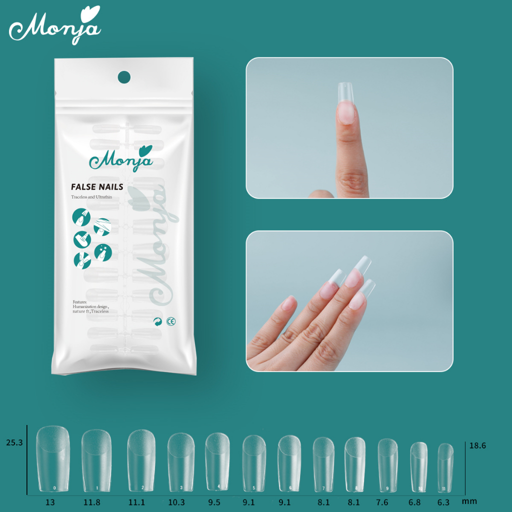 MONJA Bộ 120/240 Móng Tay Giả Làm Nail Chuyên Dụng