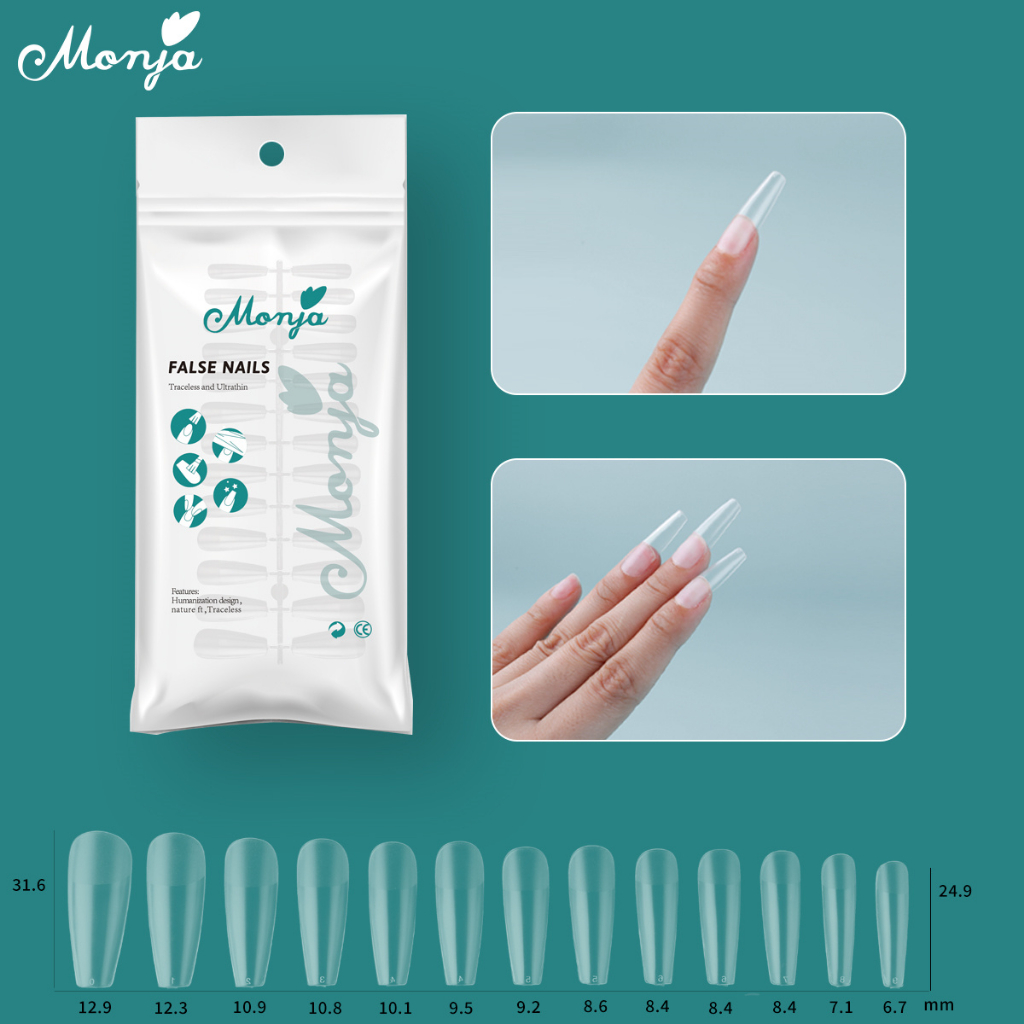 MONJA Bộ 120/240 Móng Tay Giả Làm Nail Chuyên Dụng