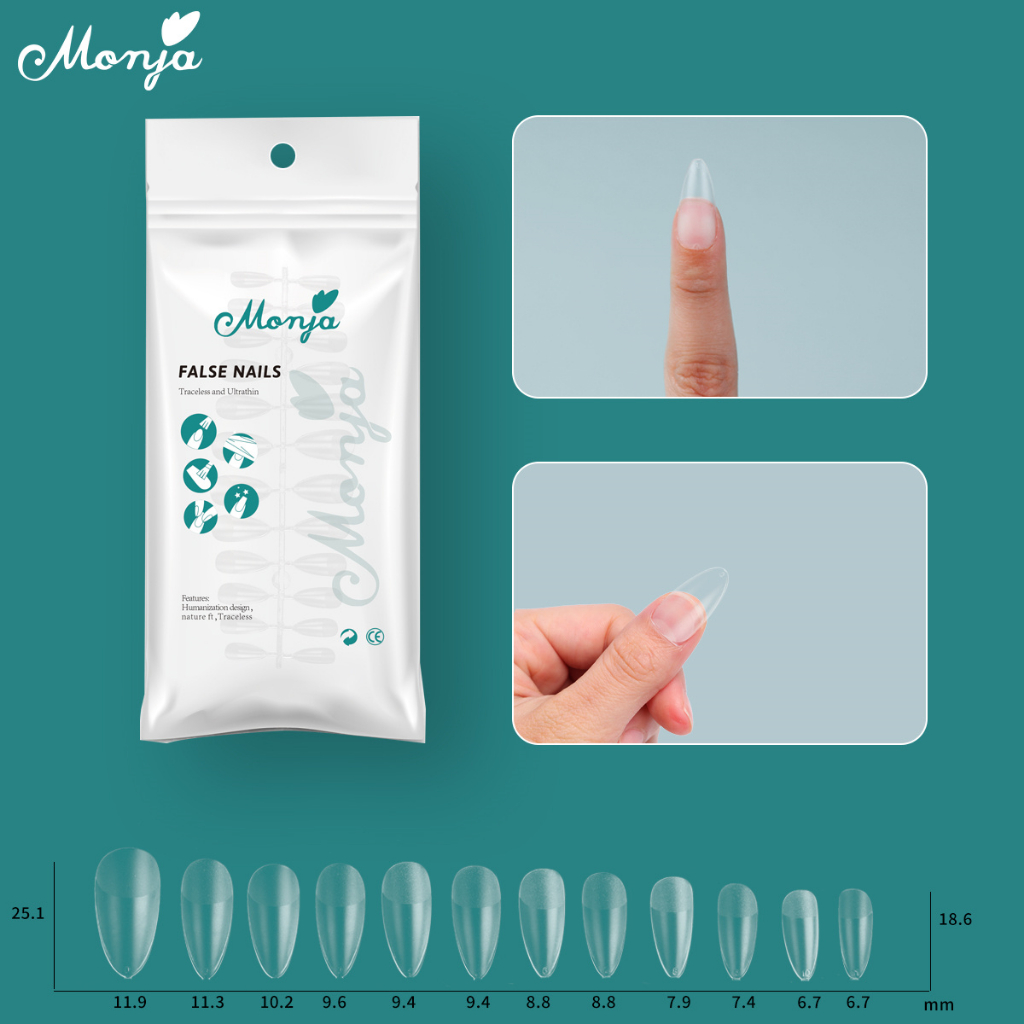 MONJA Bộ 120/240 Móng Tay Giả Làm Nail Chuyên Dụng