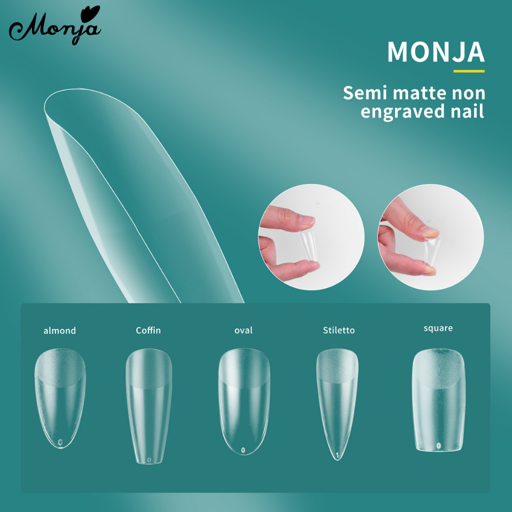 MONJA Bộ 120/240 Móng Tay Giả Làm Nail Chuyên Dụng