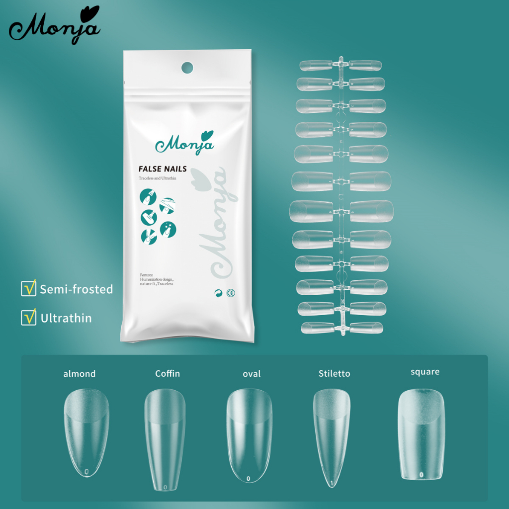 MONJA Bộ 120/240 Móng Tay Giả Làm Nail Chuyên Dụng