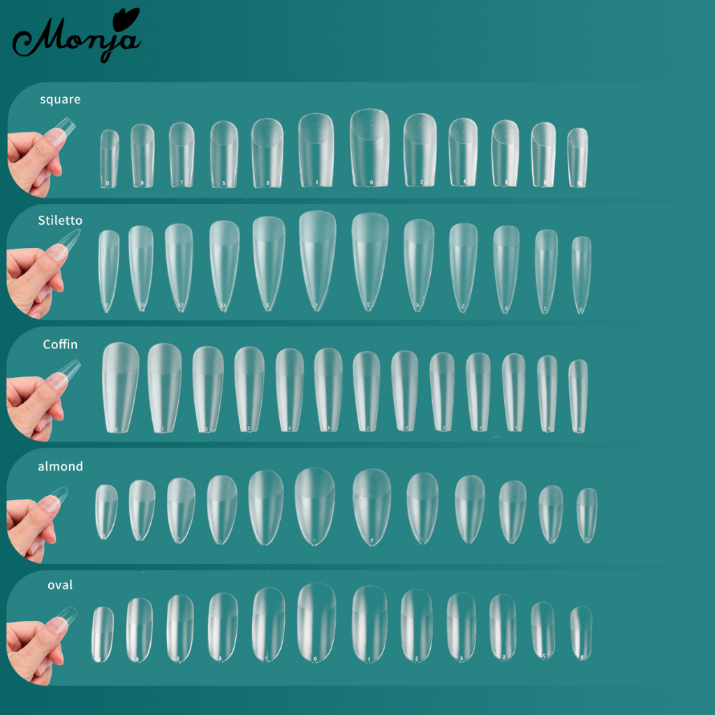 MONJA Bộ 120/240 Móng Tay Giả Làm Nail Chuyên Dụng