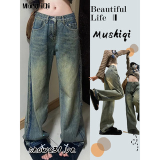 Quần Dài Denim Dáng Rộng Phong Cách Hip Hop Hồng Kông Cổ Điển Mới Cho Nữ