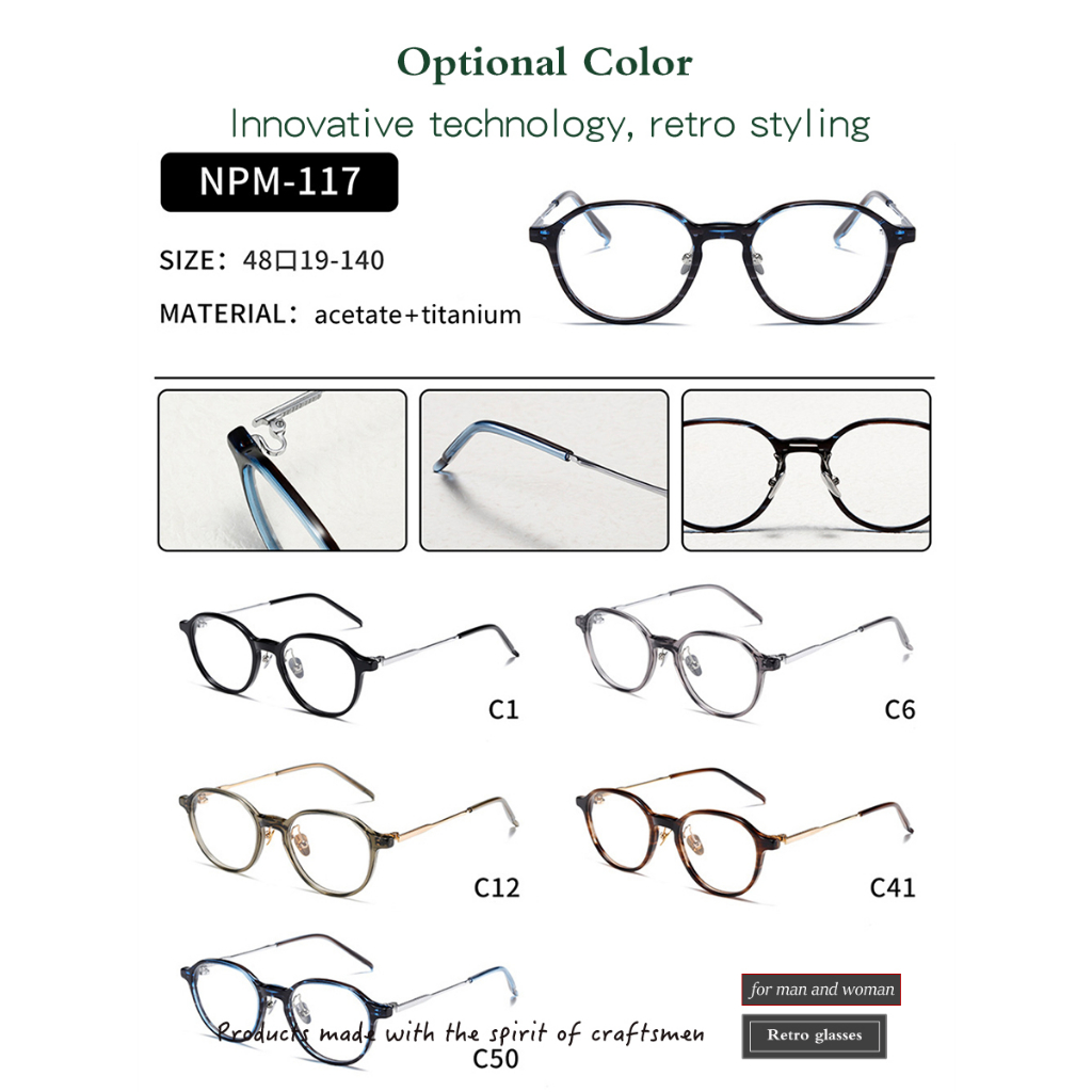 Mắt Kính Hình Vương Miện Bằng Titan Phong Cách Mới 2023 NPM117 Myopia Thời Trang Thường Ngày Cho Nữ 999.9
