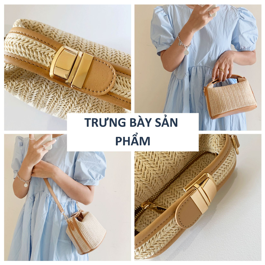 Túi Rơm Đeo Chéo Phong Cách Hàn Quốc Thời Trang 2023 Cho Nữ