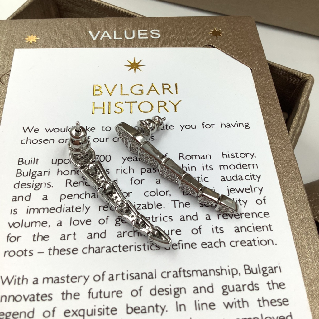 Đôi Bông Tai Mạ Bạc 925 Hình Rắn Đính Đá Thời Trang