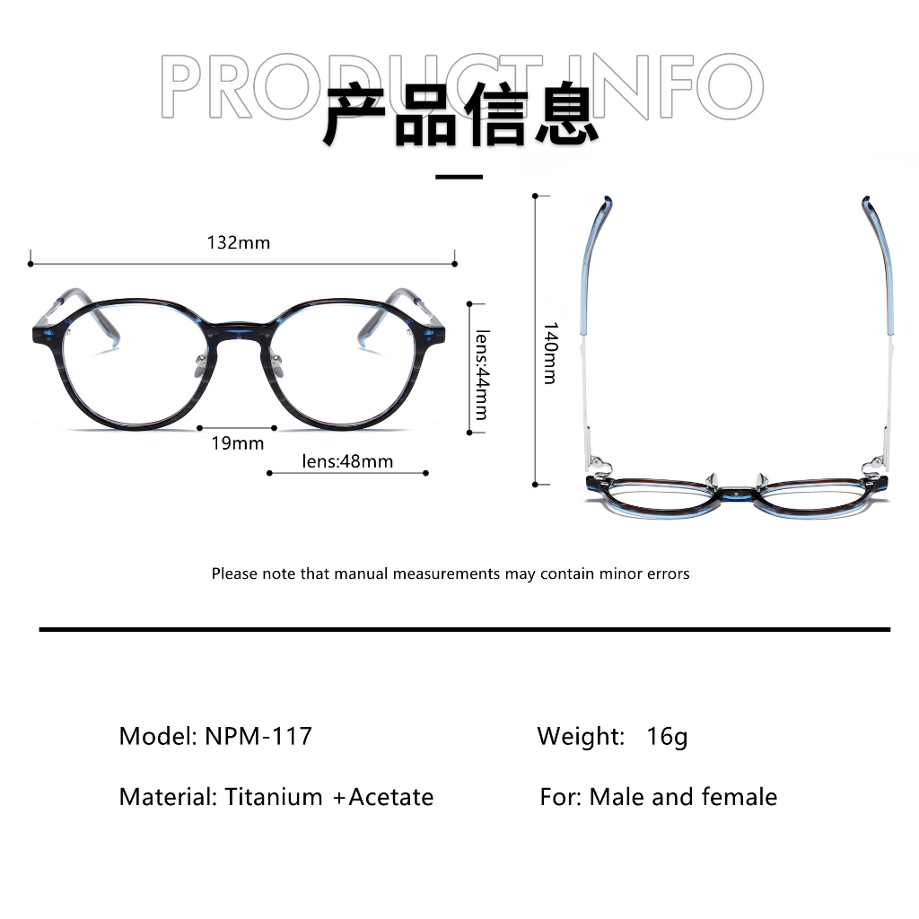 Mắt Kính Hình Vương Miện Bằng Titan Phong Cách Mới 2023 NPM117 Myopia Thời Trang Thường Ngày Cho Nữ 999.9