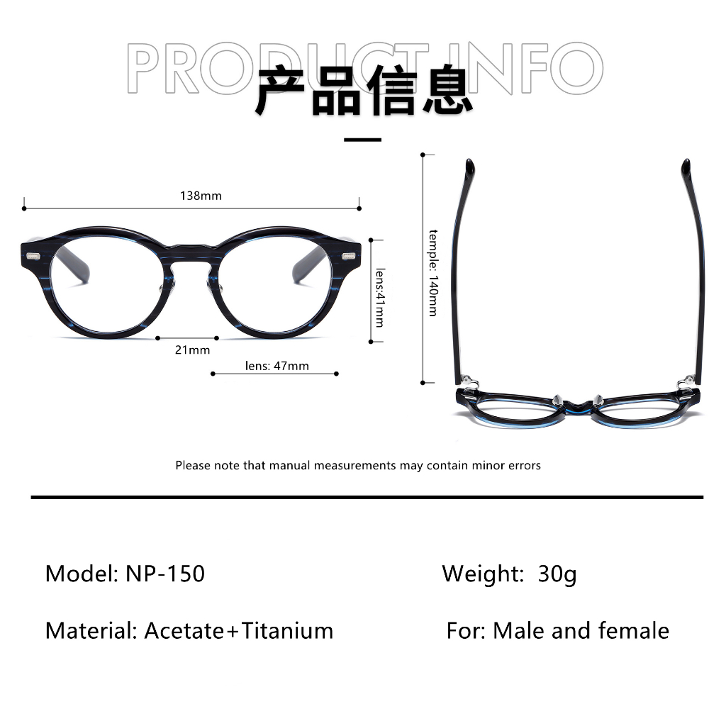 Mắt Kính Gọng Oval 999.9 Bằng Titan Phong Cách Mới 2023 NP150 Myopia
