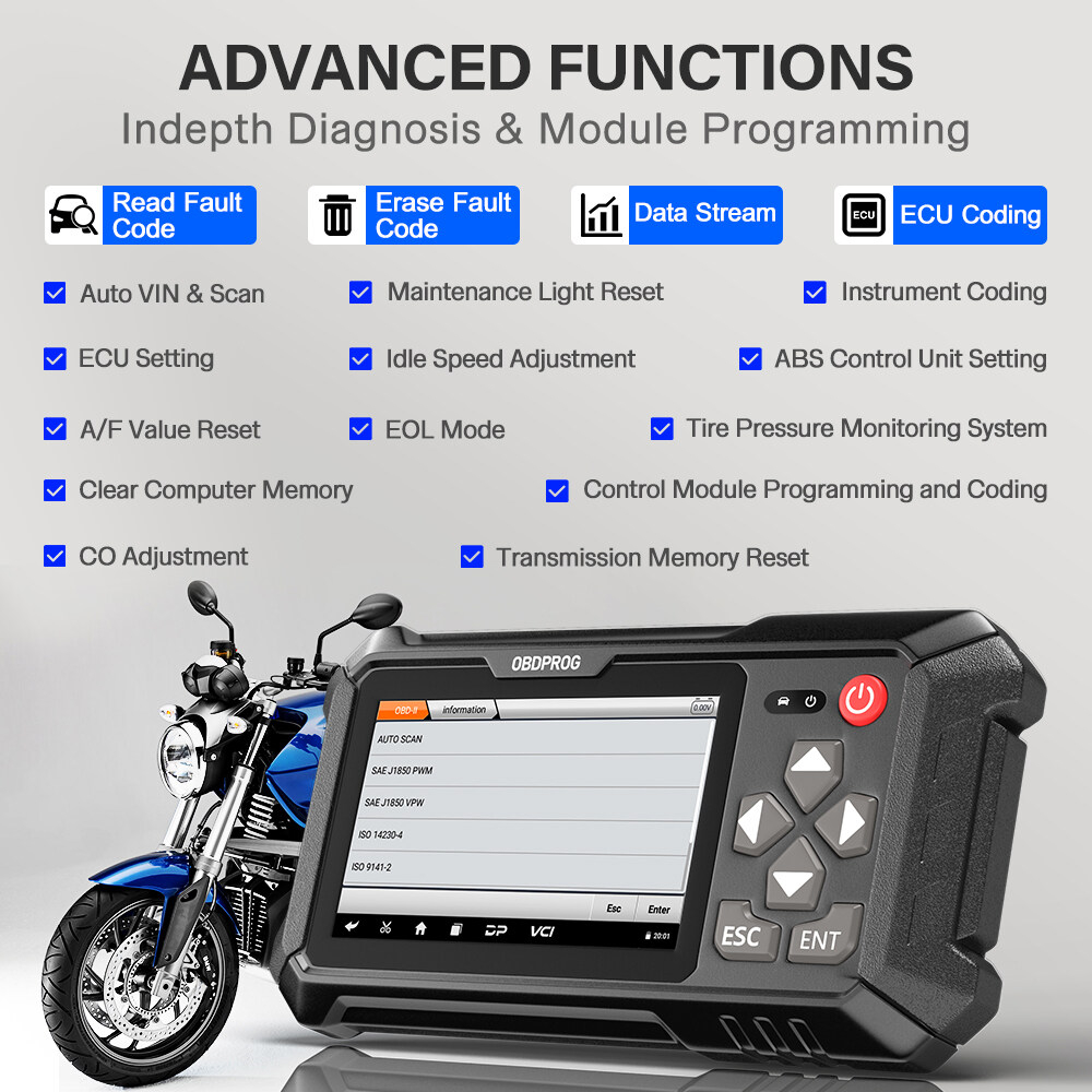MOTO 100 Máy Quét OBD2 Cho Xe Máy ECU ABS động cơ