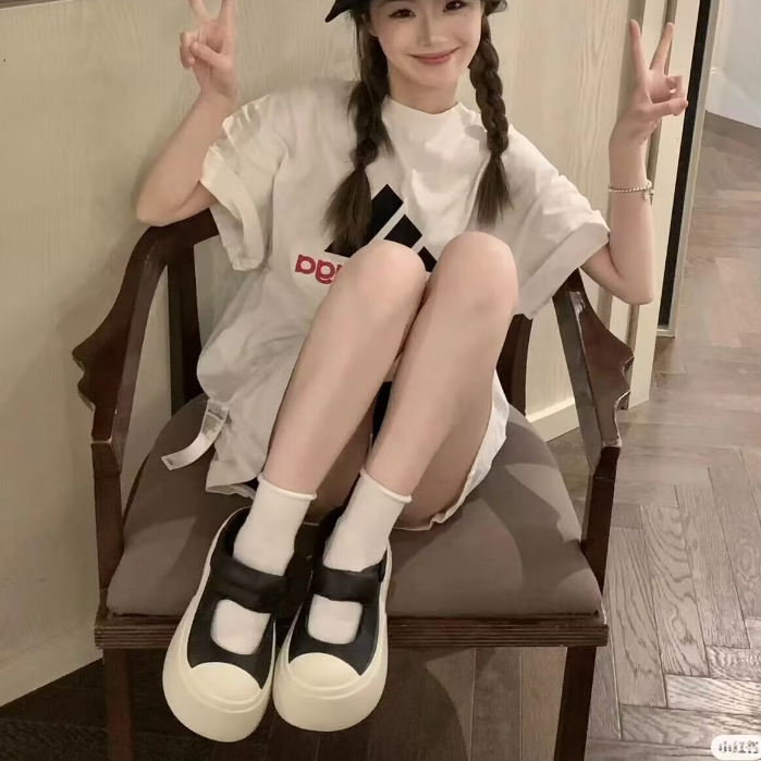 🔥đế cao 5cm🔥 Dép Sục cross Nữ Đế Dày Giày Mary Jane Giày Bánh Mì Thời Trang Mùa Hè 2023 Đi Biển HZFWS0675