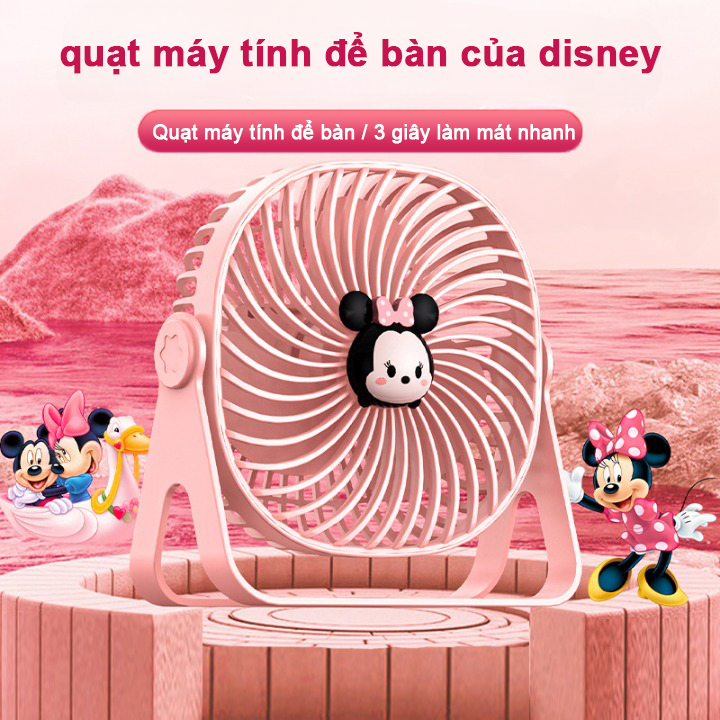 Quạt Sạc USB Để Bàn Họa Tiết Disney Xinh Xắn Tắt tiếng sử dụng lâu dài Thích hợp cho gia đình/văn phòng/ký túc xá