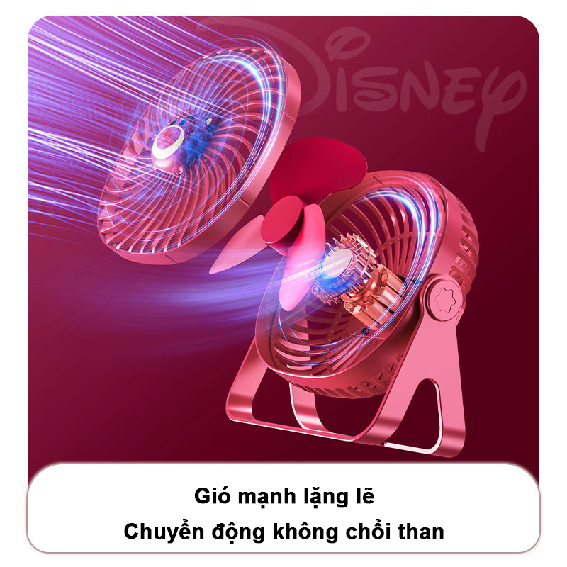 Quạt Sạc USB Để Bàn Họa Tiết Disney Xinh Xắn Tắt tiếng sử dụng lâu dài Thích hợp cho gia đình/văn phòng/ký túc xá