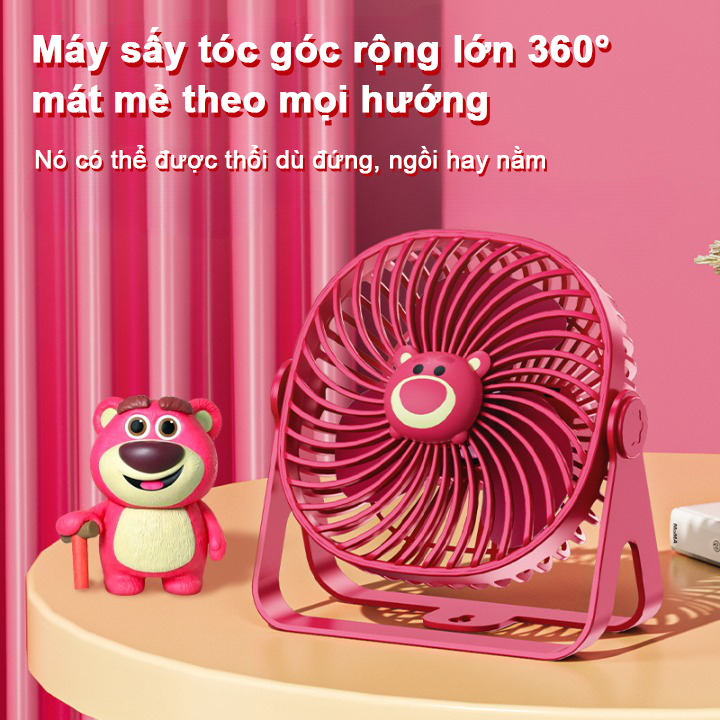 Quạt Sạc USB Để Bàn Họa Tiết Disney Xinh Xắn Tắt tiếng sử dụng lâu dài Thích hợp cho gia đình/văn phòng/ký túc xá