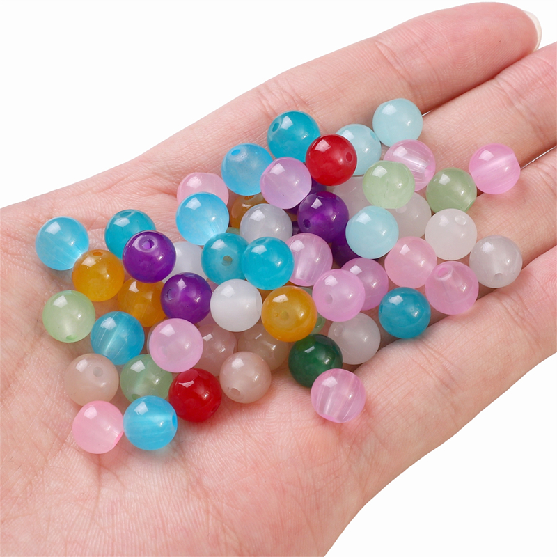 Chuỗi Hạt Tròn Nhiều Màu Sắc 6 / 8mm Dùng Làm Trang Sức DIY