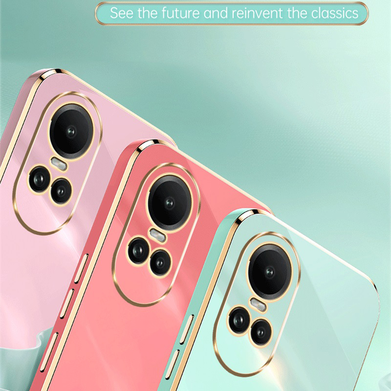 Ốp Điện Thoại Silicone Mềm Mạ Bóng Cho OPPO Reno 10 Pro 5G Reno10 Pro +