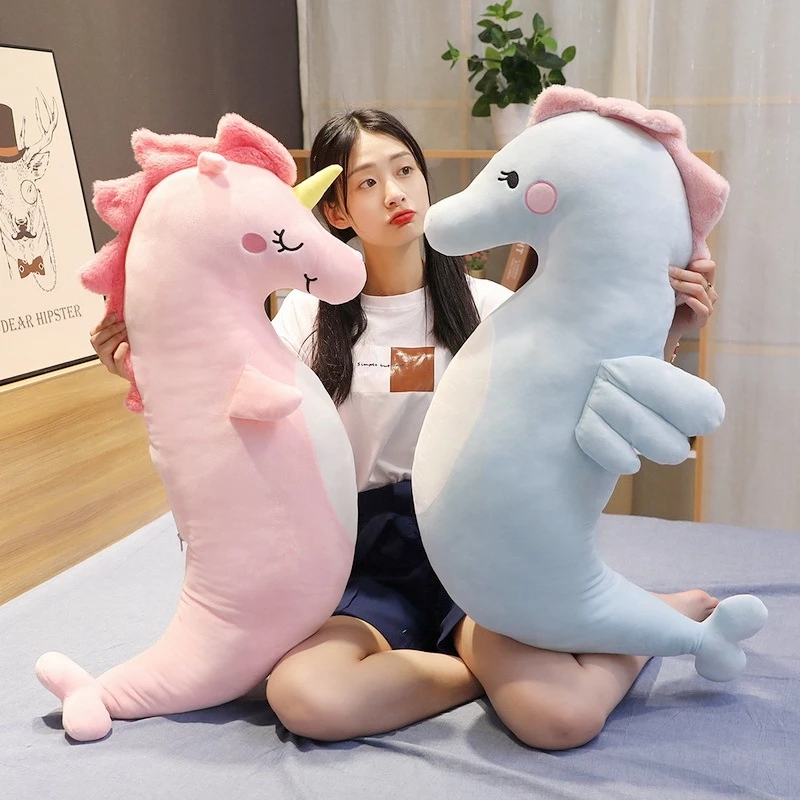 Thú Nhồi Bông Hình Cá Ngựa 80cm Mềm Mại Trang Trí Nhà Cửa