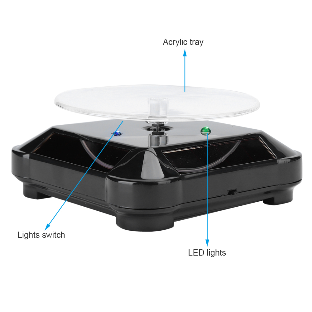 Đế xoay trưng bày sản phẩm có đèn LED năng lượng mặt trời xoay trưng bày 360 độ Helium066