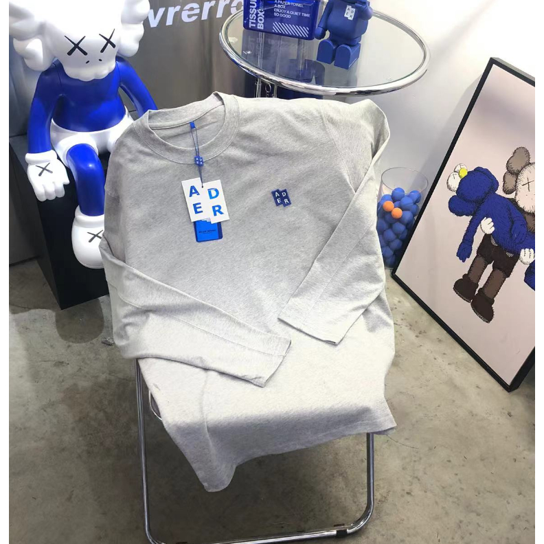Áo Thun Tay Dài Thêu Chữ ADER ERROR Phong Cách Thời Trang Đường Phố Mới Cho Cặp Đôi