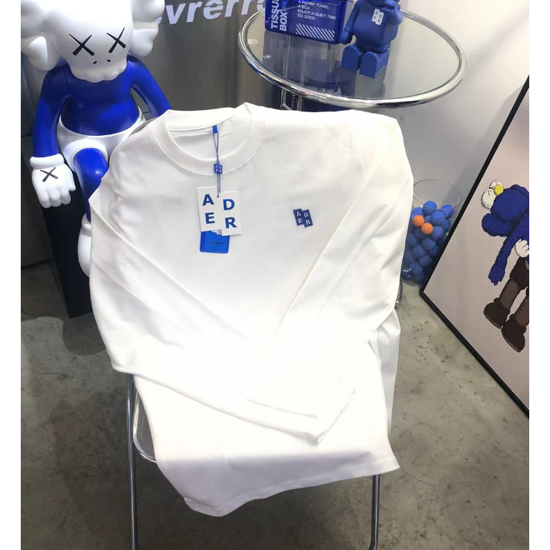 Áo Thun Tay Dài Thêu Chữ ADER ERROR Phong Cách Thời Trang Đường Phố Mới Cho Cặp Đôi
