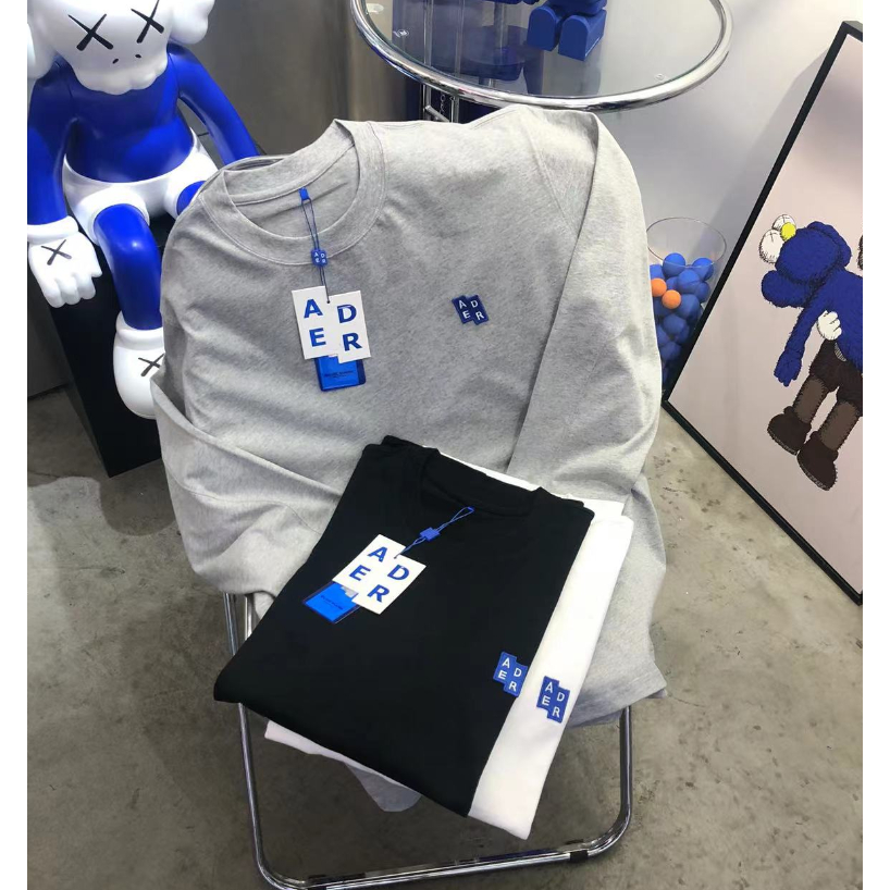 Áo Thun Tay Dài Thêu Chữ ADER ERROR Phong Cách Thời Trang Đường Phố Mới Cho Cặp Đôi