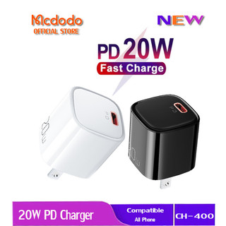 Bộ sạc nhanh MCDODO PD 20W Cho iP 14 13 12 Pro max 11 8 7 6S CH-400