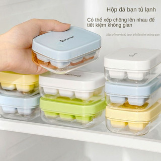 Khay silicone làm đá viên có nắp đậy tiện dụng