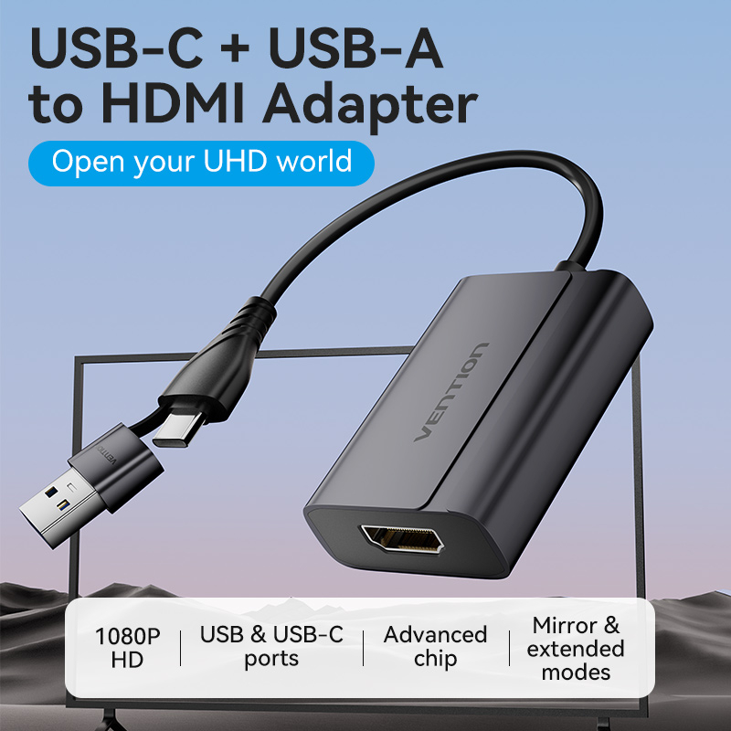 Bộ chuyển đổi VENTION USB sang HDMI 1080P @ 60Hz thích hợp cho MacBook Pro iPad Laptop máy chiếu
